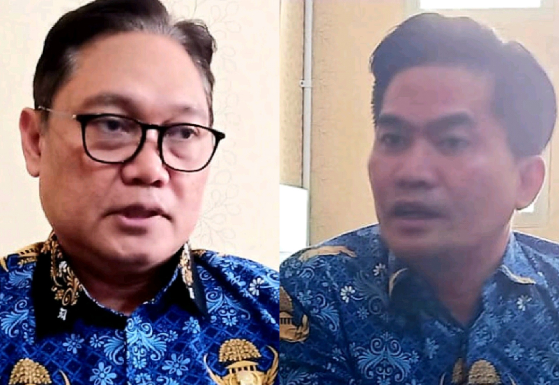 BERI PENJELASAN: Direktur RSUT Tripat dr. Suriyadi (kiri) dan Wadir Pelayanan dr. Kaspan.
