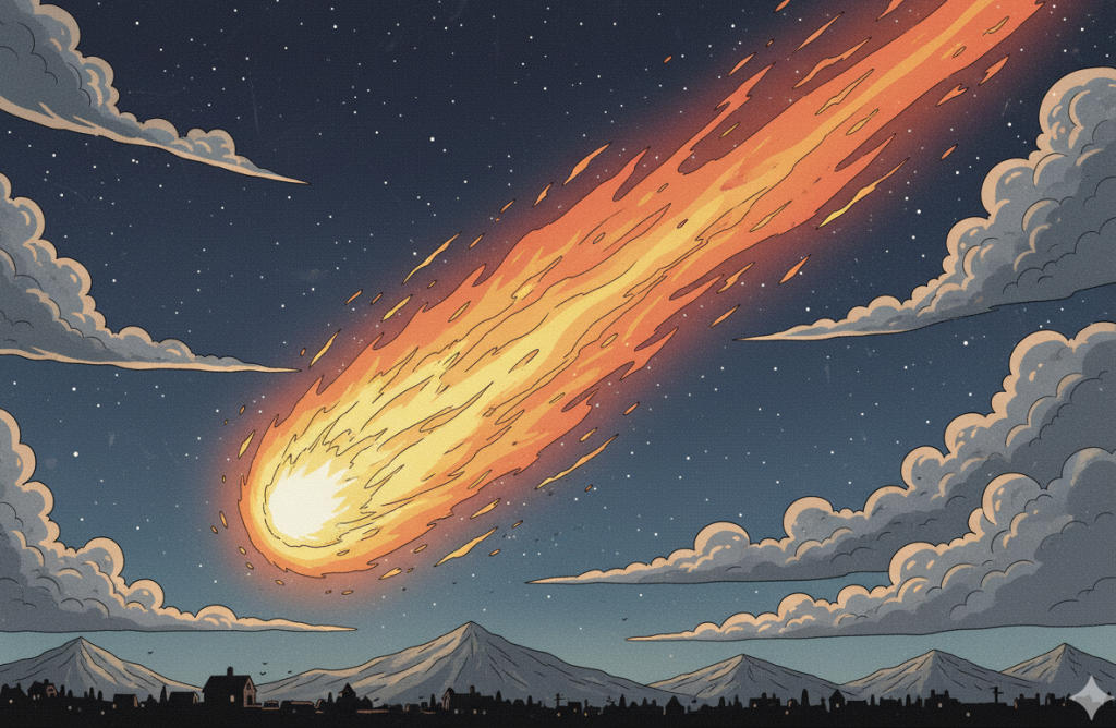 Ilustrasi Meteor Jatuh