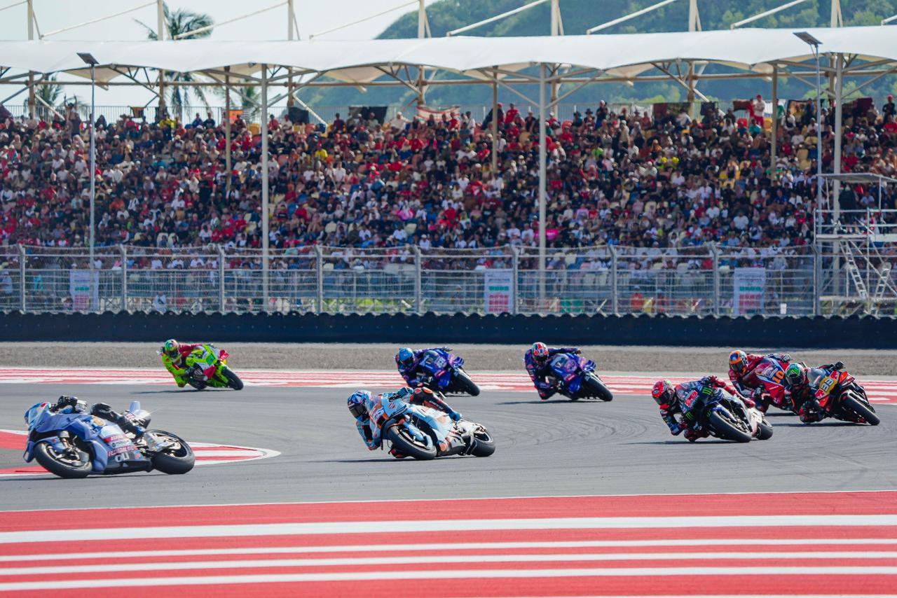 Ajang balap MotoGP Mandalika 2025 di Sirkuit Internasional Mandalika, Minggu (5/10.