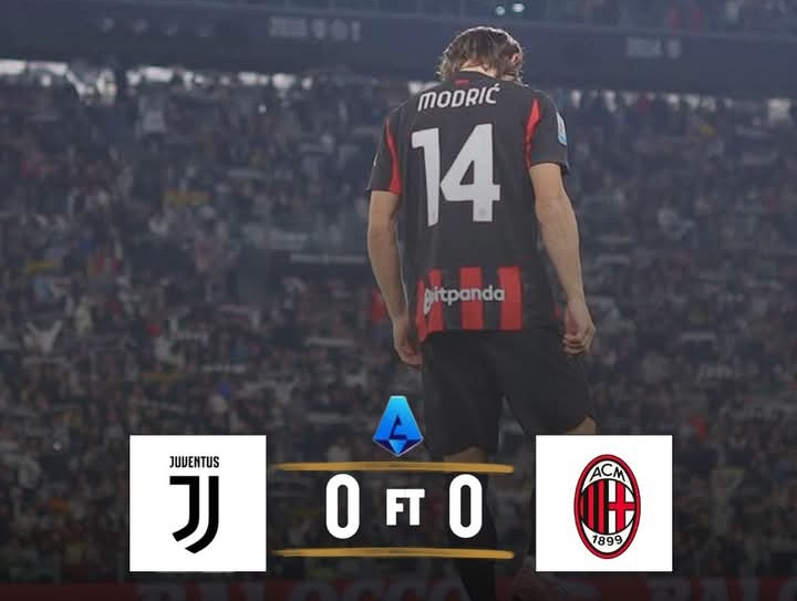 Hasil akhir Juventus vs AC Milan berkesudahan 0-0.