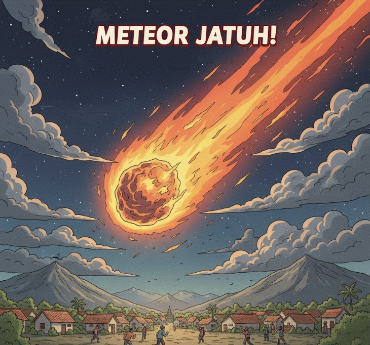 Ilustrasi Meteor Jatuh
