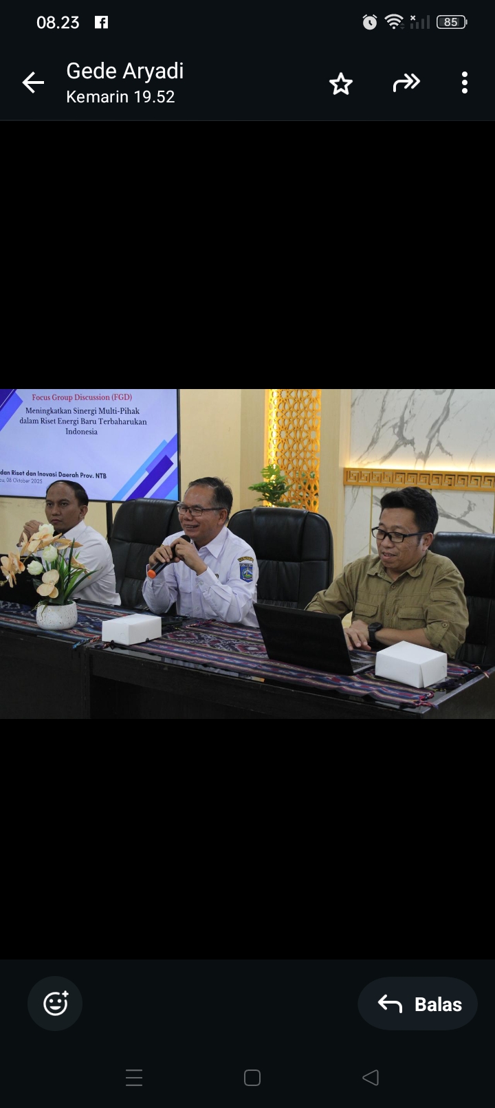 BRITA NTB menggelar Focus Group Discussion (FGD) bertajuk &ldquo;Meningkatkan Sinergi Multi-Pihak dalam Riset Energi Baru Terbarukan Indonesia&rdquo; Rabu (8/10).