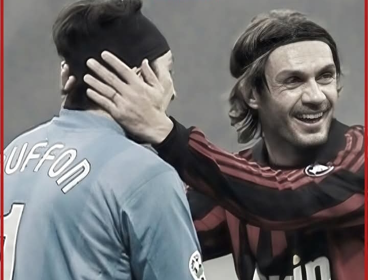 Gianluigi Buffon dan Paolo Maldini, legenda Juventus dan AC Milan yang pernah berdua dalam final Liga Champions 2003.