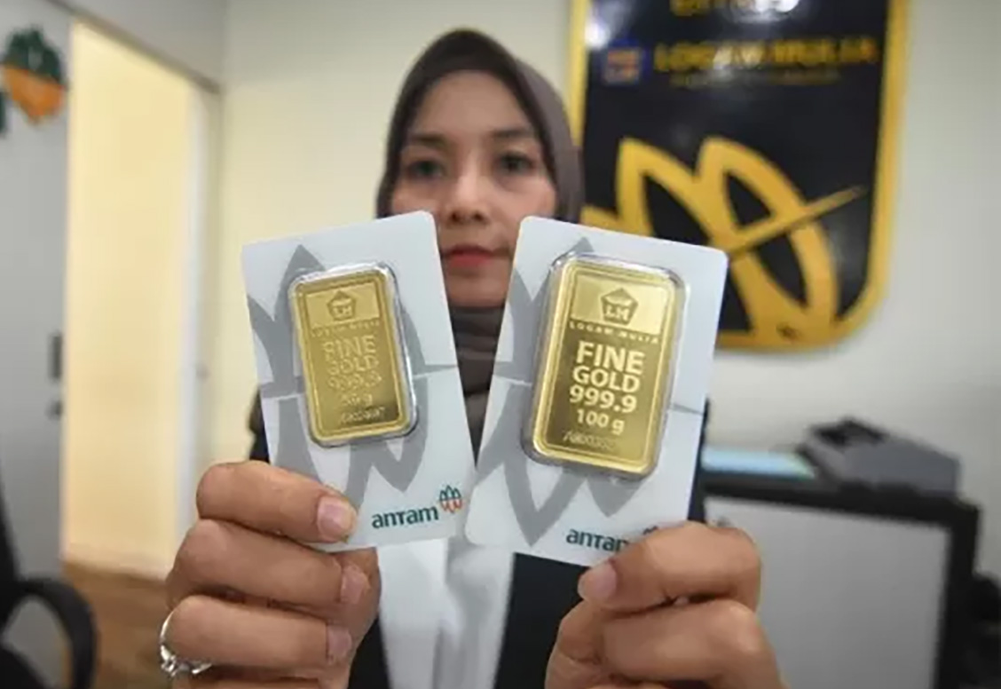 Ilustrasi Harga emas antam hari ini.