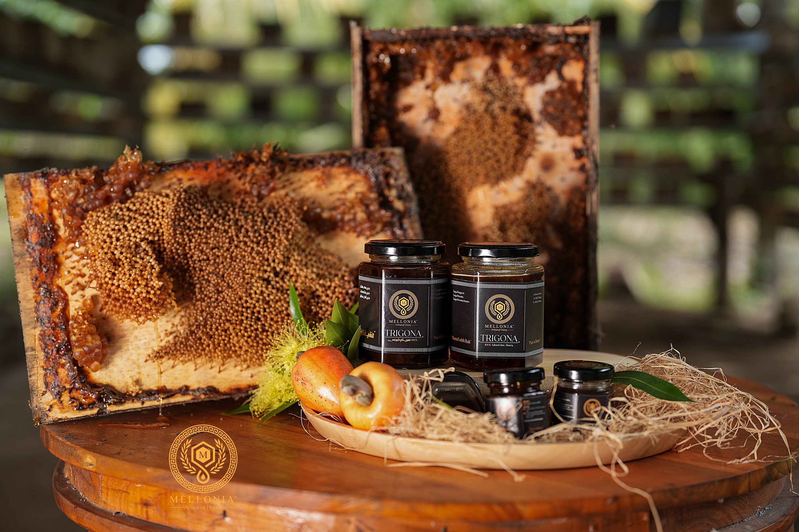 Produk Mellonia Artisanal Honey Trigona dalam kemasan berkualitas.