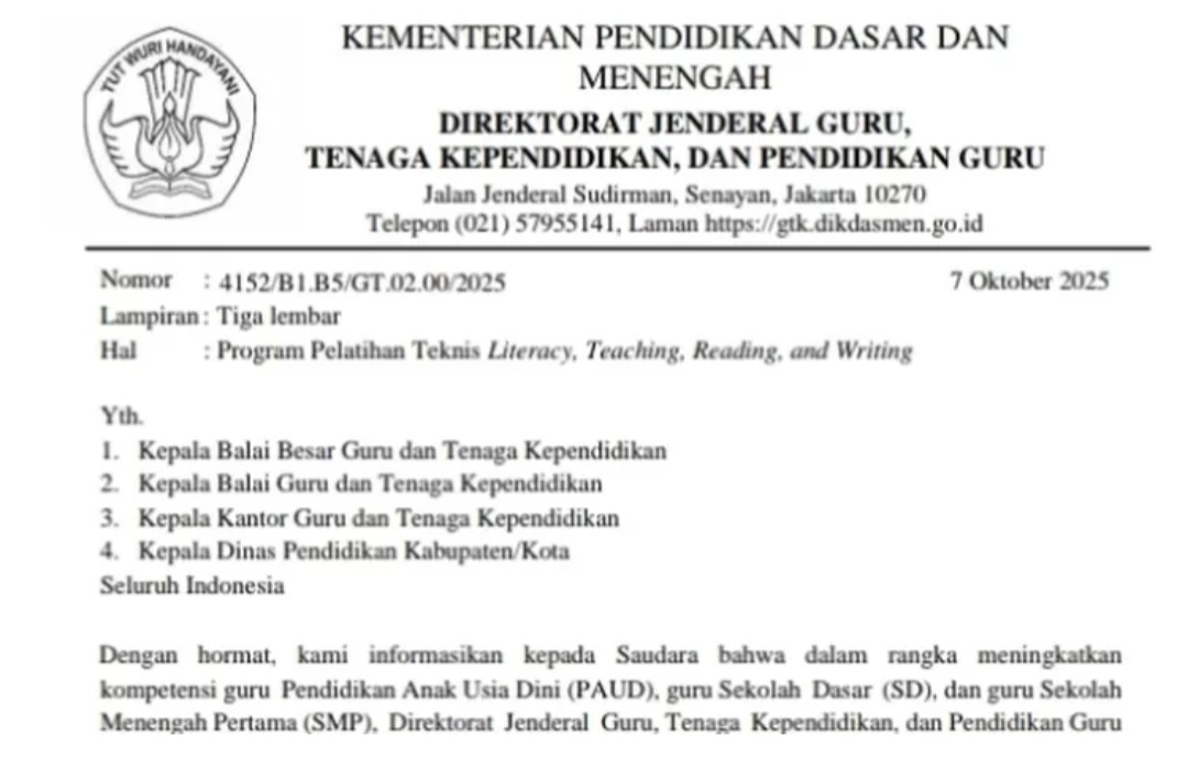 Surat edaran untuk guru