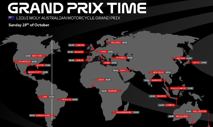 Simak jadwal lengkap MotoGP Australia 2025 di Phillip Island akhir pekan ini. Jangan lewatkan aksi seru pembalap top dunia dalam GP ke-19 musim ini.