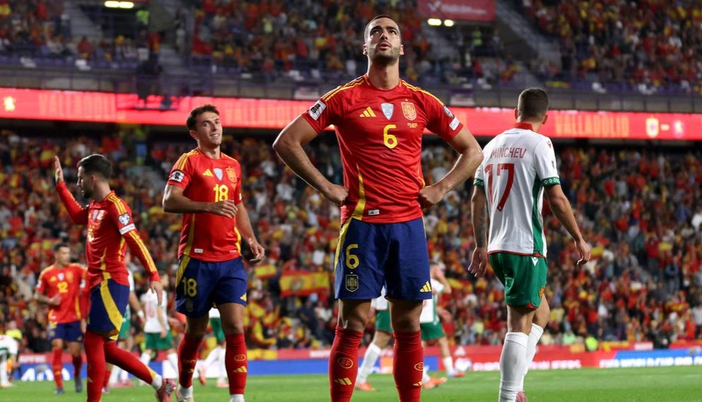 Mikel Merino dari timnas Spanyol menjadi sorotan dalam pertandingan kualifikasi Piala Dunia 2026.