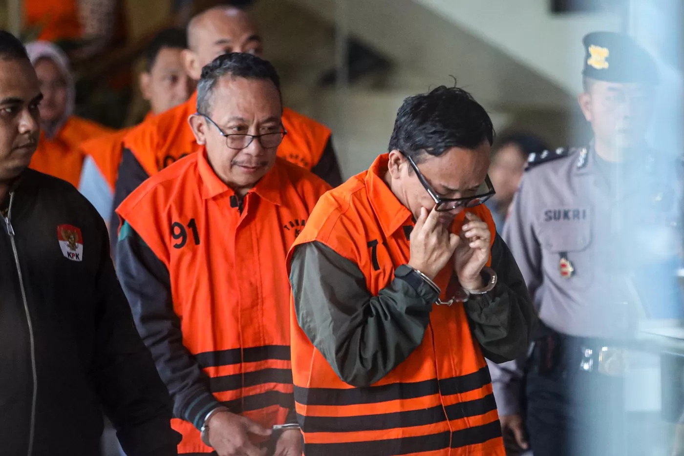 Tersangka kasus korupsi pemerasan sertifikasi keselamatan dan kesehatan kerja (K3) dan eks Wamenaker Immanuel Ebenezer atau Noel. (FOTO: JAWAPOS)