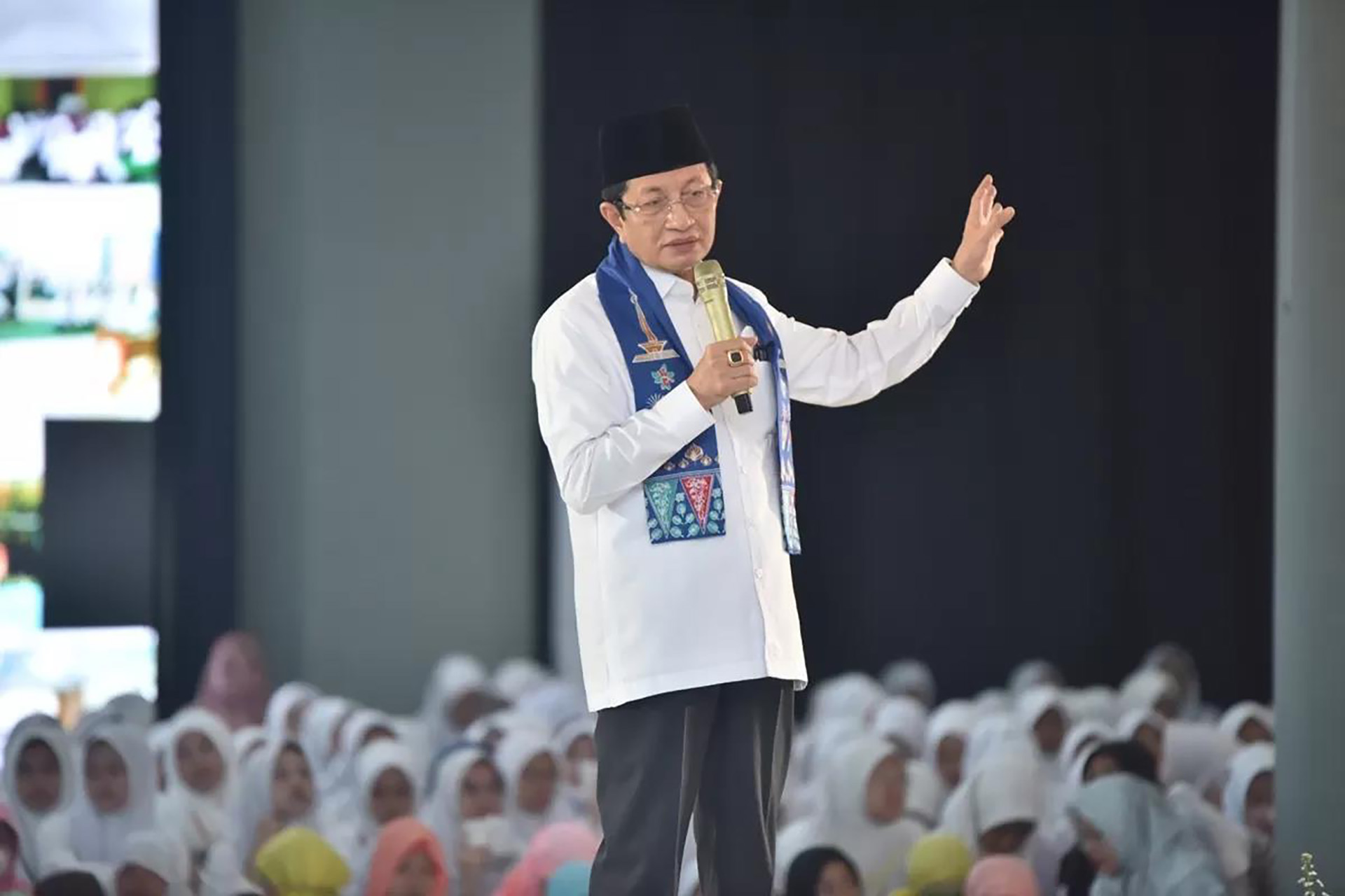 Menteri Agama Nasaruddin Umar menyampaikan perkembangan pencairan dana BOS untuk madrasah dan Raudlatul Athfal  tahun anggaran 2025. (Humas Kemenag)
