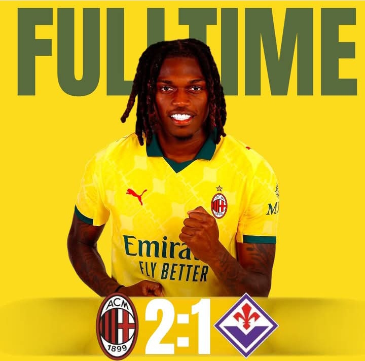 Skor akhir AC Milan vs Fiorentina 2-1, dengan Rafael Leao mencetak 2 gol bagi timnya.