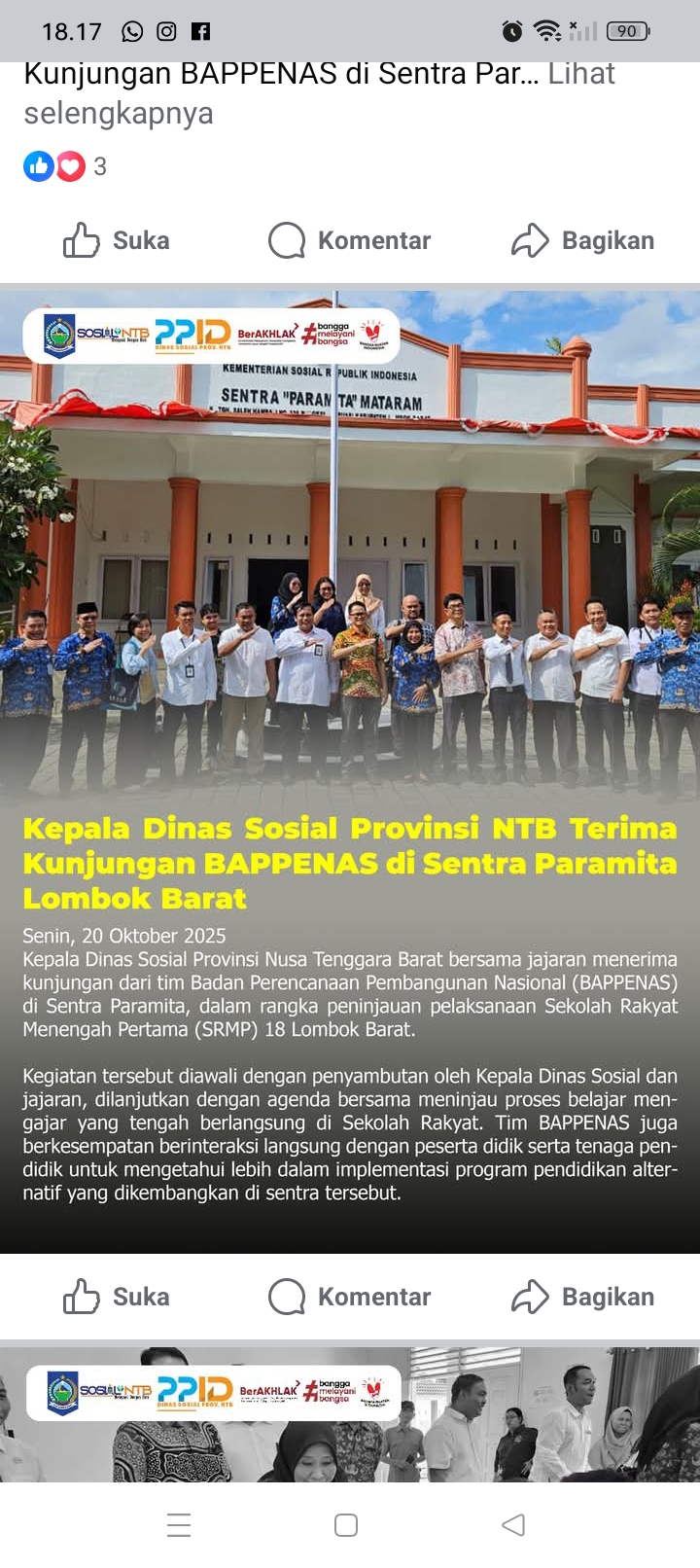 Kunjungan Tim BAPPENAS dalam rangka peninjauan pelaksanaan Sekolah Rakyat Menengah Pertama (SRMP) 18 Lombok Barat.