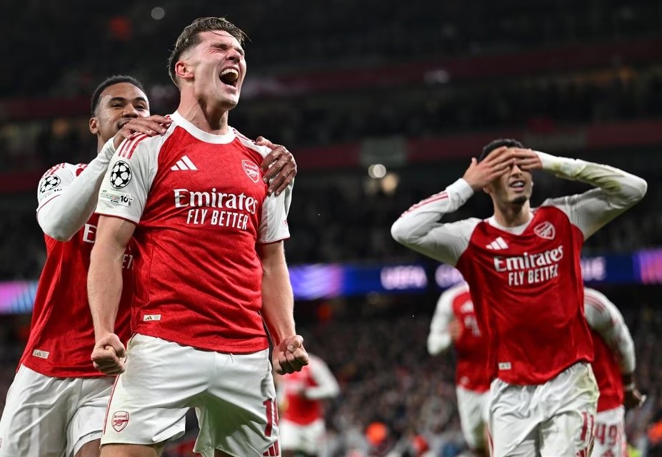 Striker Arsenal Viktor Gyokeres pesta gol ke gawang Atletico Madrid dalam lanjutan Liga Champions.