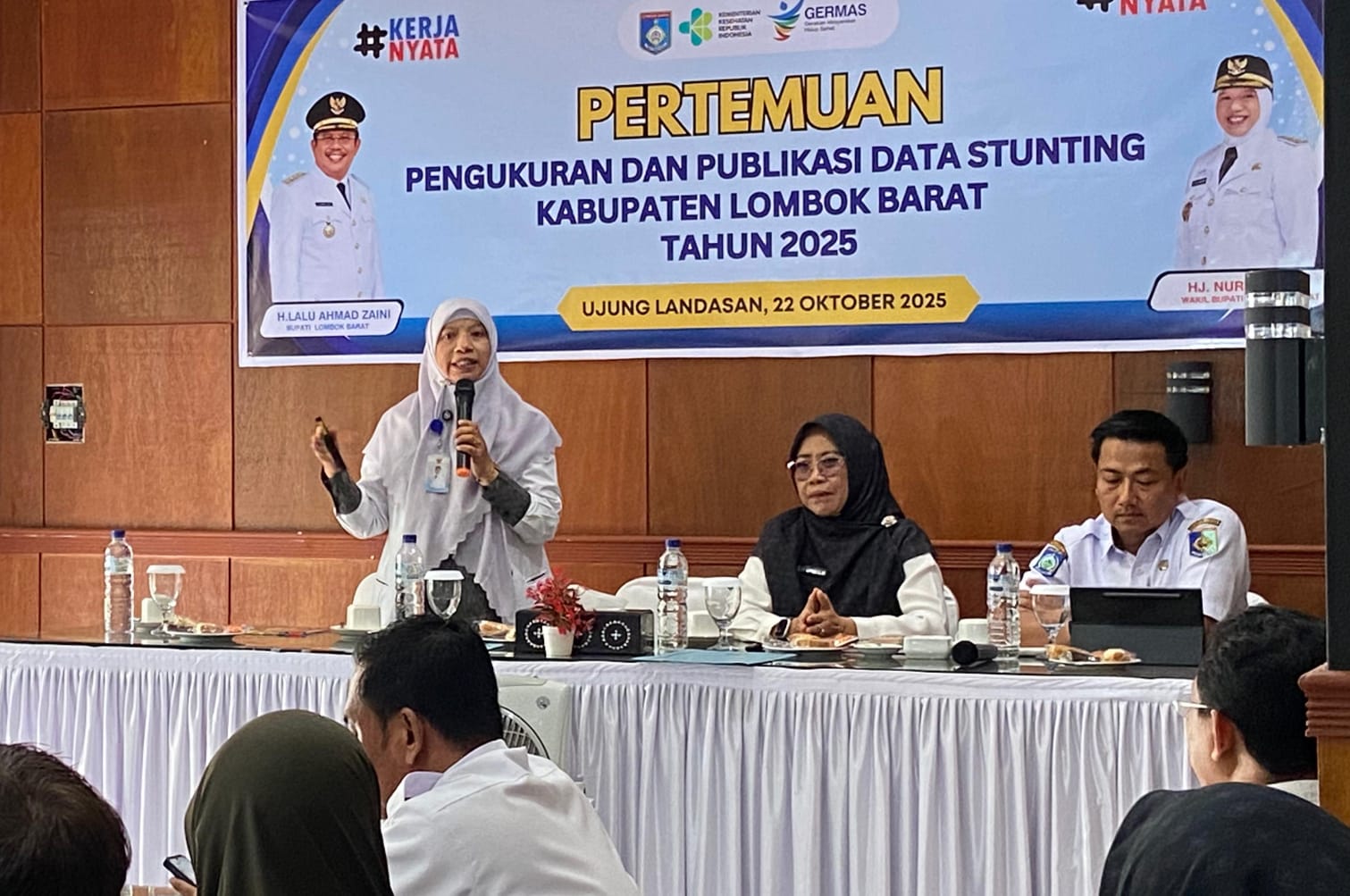 KOMITMEN LAWAN STUNTING: Wakil Bupati Lombok Barat Hj Nurul Adha menargetkan stunting turun menjadi 4 persen tahun depan.
