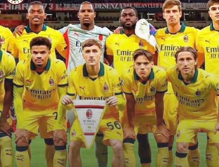 Skuad AC Milan saat laga kontra Fiorentina yang berakhir dengan kemenangan 2-1.