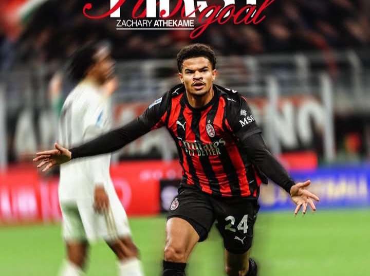 Zachary Athekame yang mencetak satu gol saat AC Milan bermain imbang 2-2 melawan Pisa.