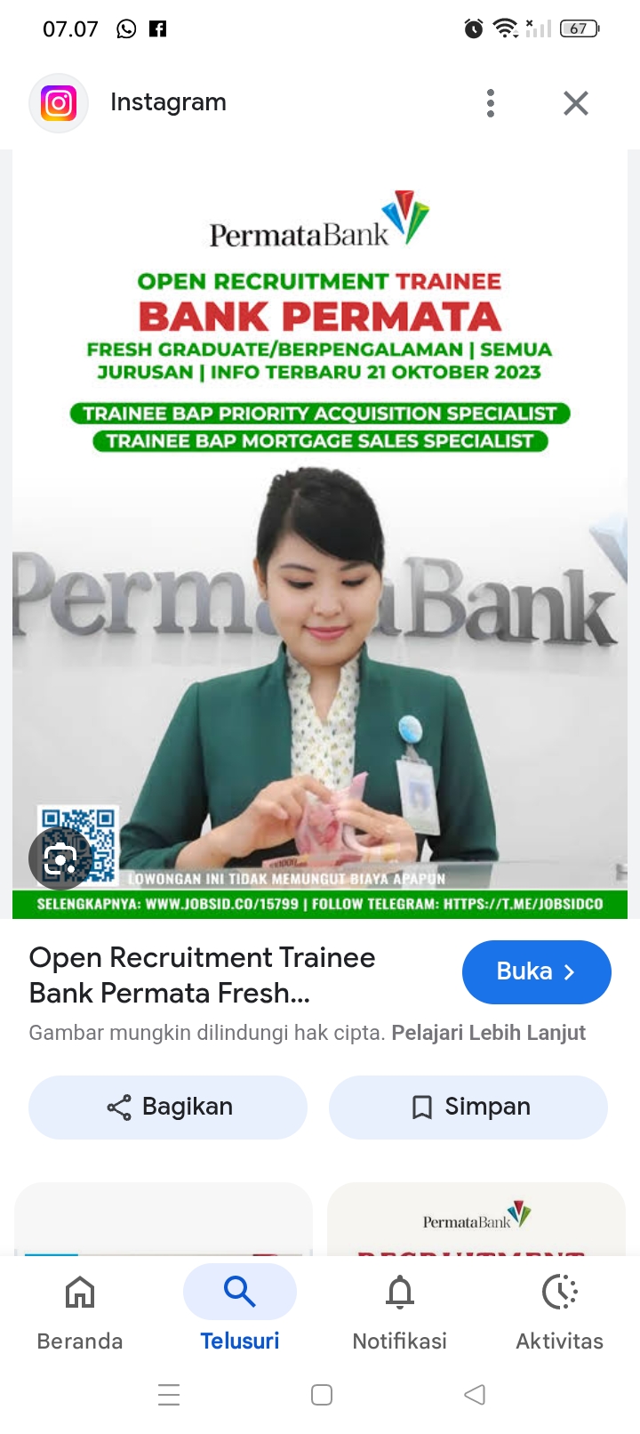Bank Permata membuka sejumlah lowongan kerja untuk beragam posisi di berbagai daerah, pendaftaran dibuka hingga 31 Desember 2025.