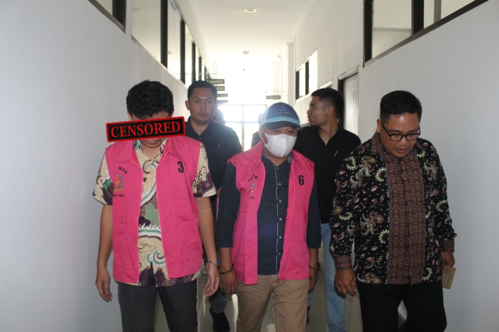 Inilah para tersangka diduga menyelewengkan beras bantuan pangan alokasi bulan Februari 2024 di Desa Barabali, Batukliang, Lombok Tengah