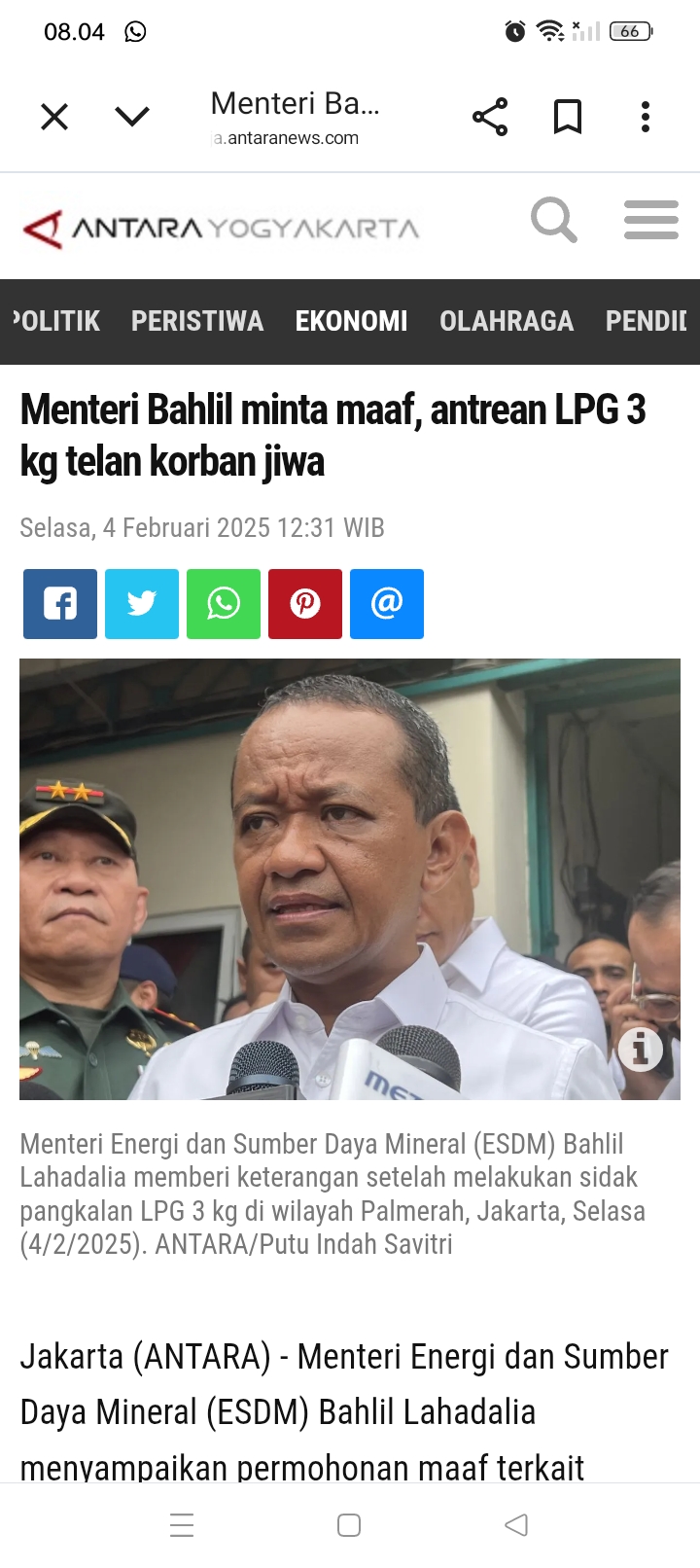 Menteri Energi dan Sumber Daya Mineral (ESDM) Bahlil Lahadalia.