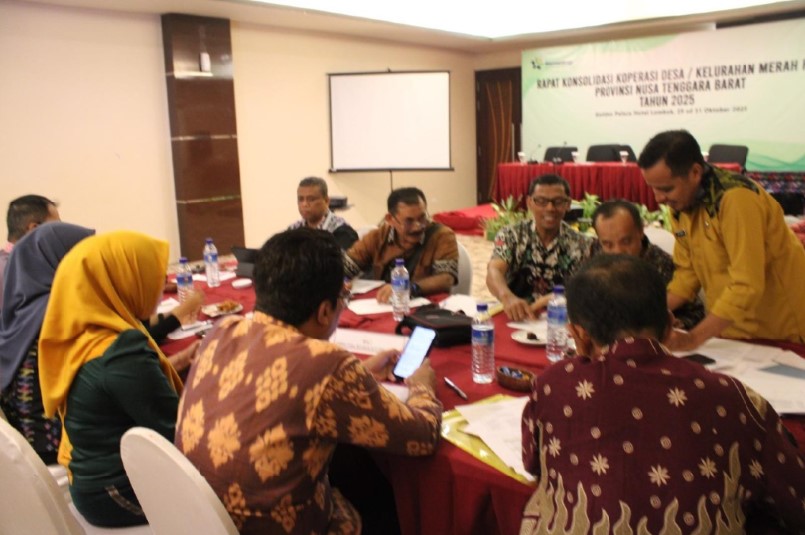 KOPERASI MERAH PUTIH: Rapat Konsolidasi KDKMP diikuti oleh seluruh kepala dinas yang membidangi koperasi dan UMKM dari kabupaten/kota se-NTB, serta para lingkup terkait.