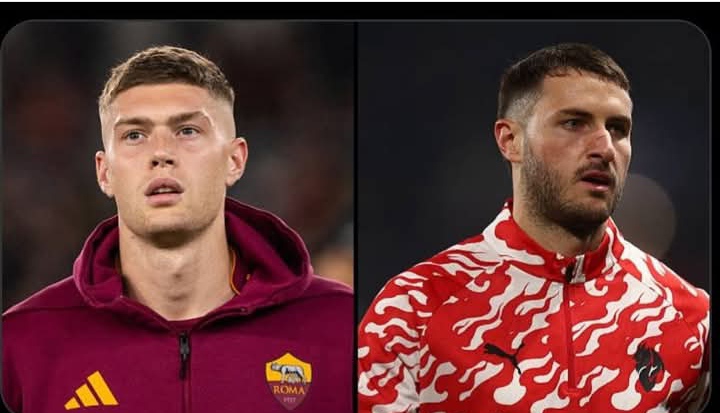 Santiago Gimenez dan Artem Dovbyk, striker AC Milan dan AS Roma yang berpotensi ditukar.