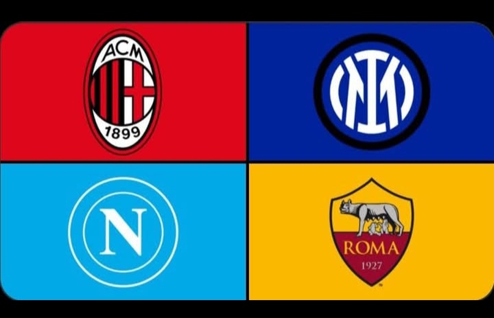 Napoli, AS Roma, Inter Milan, dan AC Milan, 4 tim teratas Serie A.