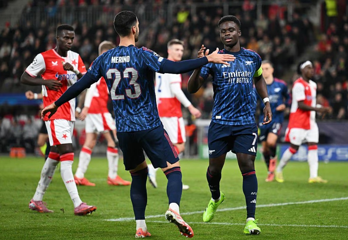 Dua aktor kemenangan Arsenal saat melawan Slavia Praha dalam lanjutan Liga Champions