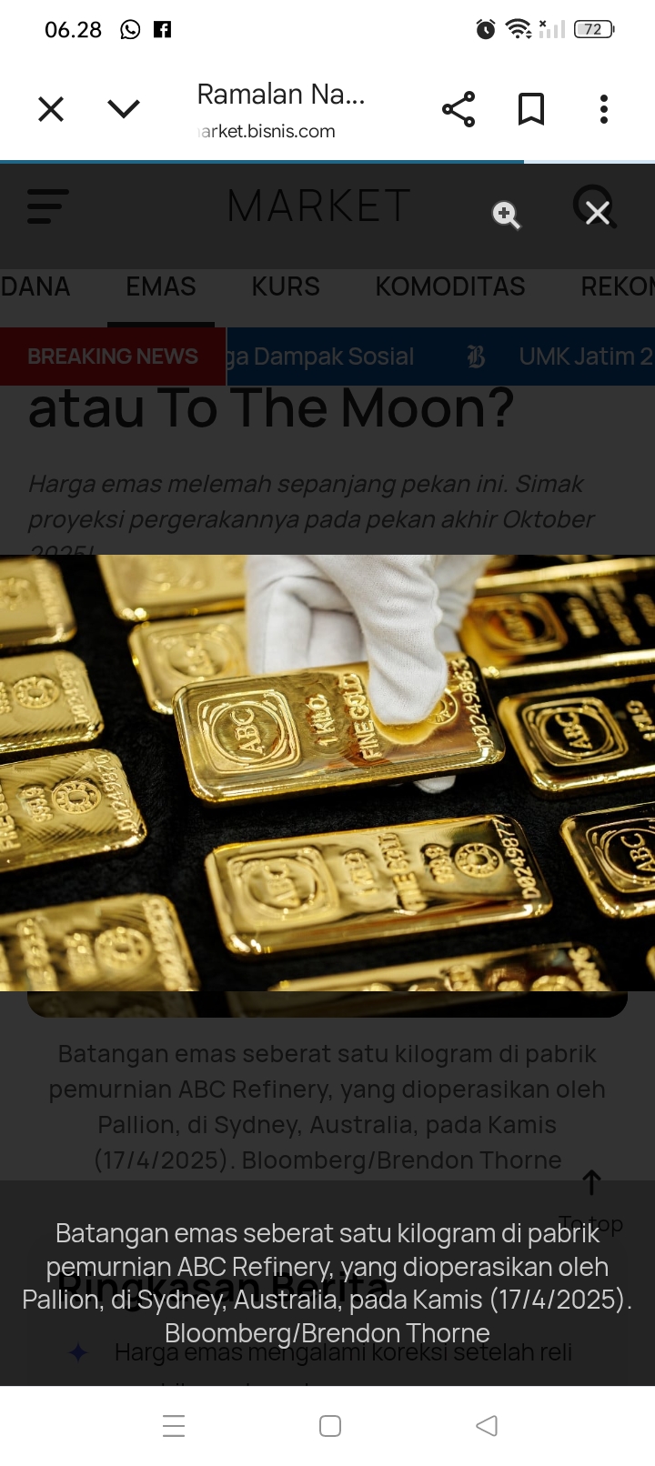 Harga emas 24 karat Antam, UBS, dan Galeri 24 hari ini, Rabu, 5 November 2025 tercatat bergerak stabil di Pegadaian.