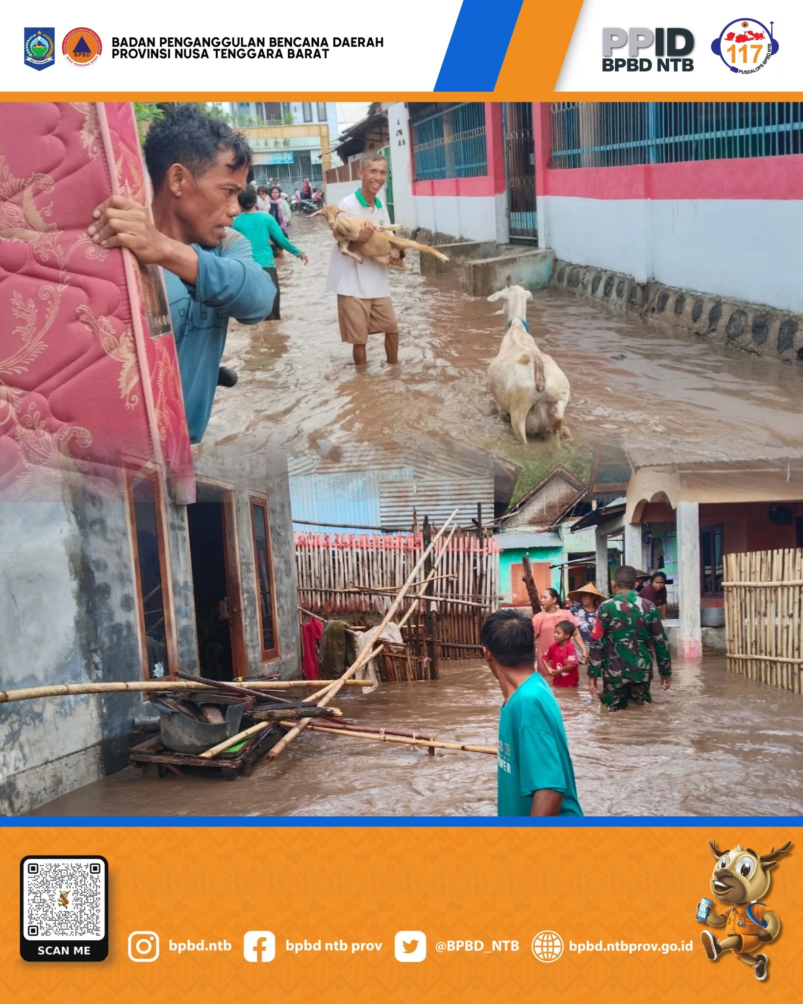 Rumah warga terendam banjir, di Kecamatan Madapangga, terjadi pada Rabu (5/11).