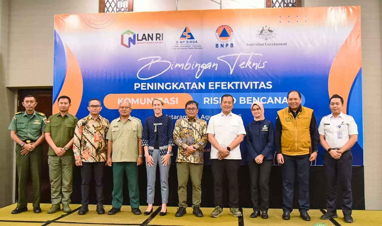 BIMTEK: Gubernur NTB Lalu Muhamad Iqbal saat menghadiri bimbingan teknis peningkatan efektivitas komunikasi risiko bencana yang digelar BNPB di Mataram.