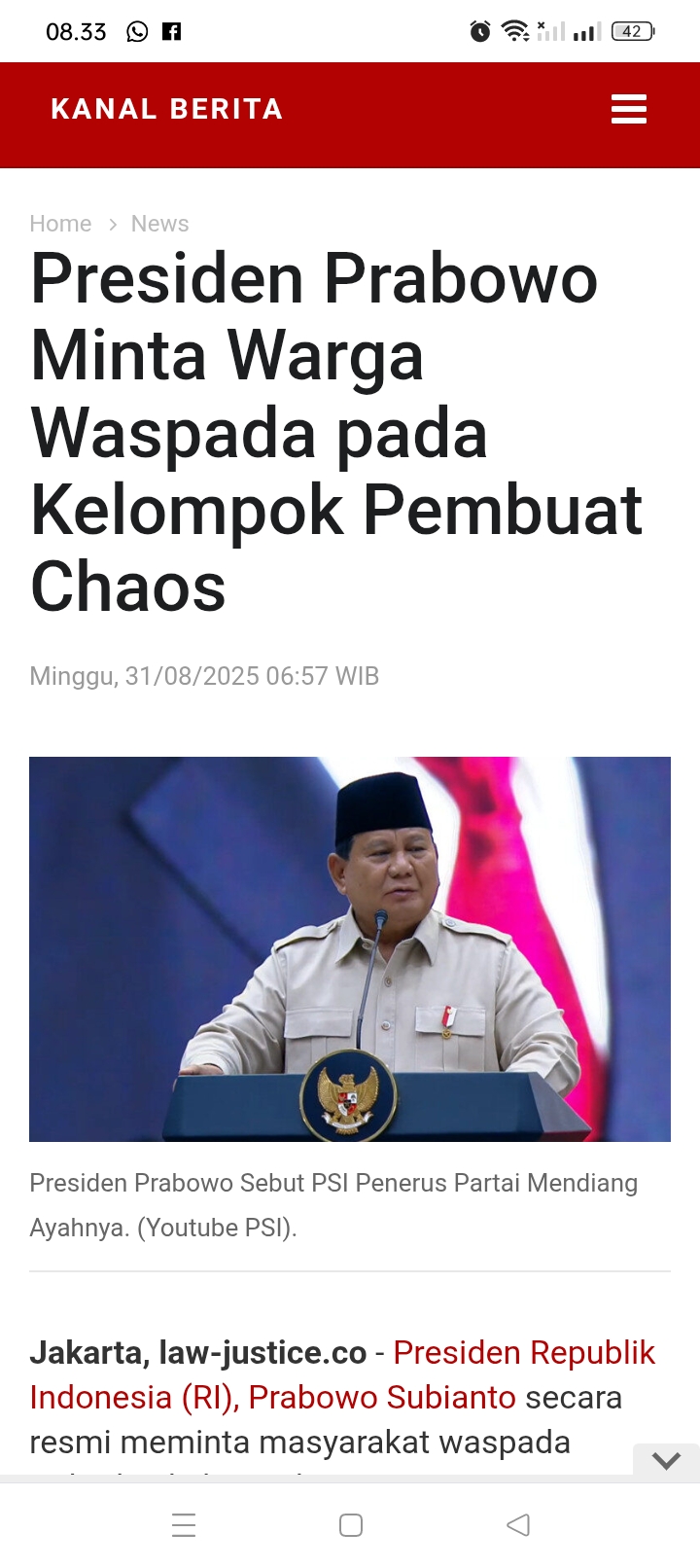 Presiden Prabowo Subianto