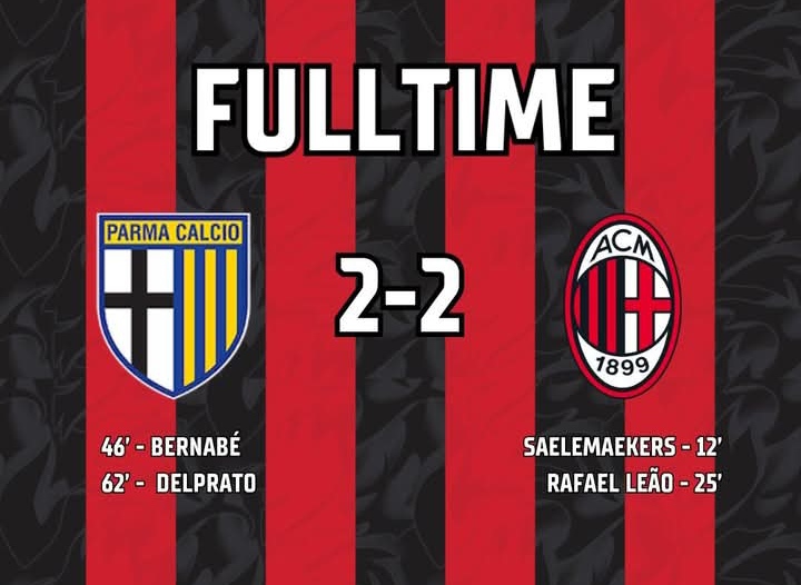 Hasil akhir Parma melawan AC Milan.