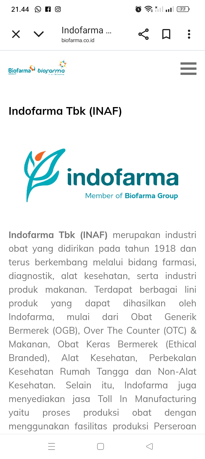 Tak banyak yang mengetahui, sebuah perusahaan farmasi (produksi obat) ternama terancam gulung tikar gara-gara rugi Rp127,09 miliar dalam kurun waktu satu tahun.