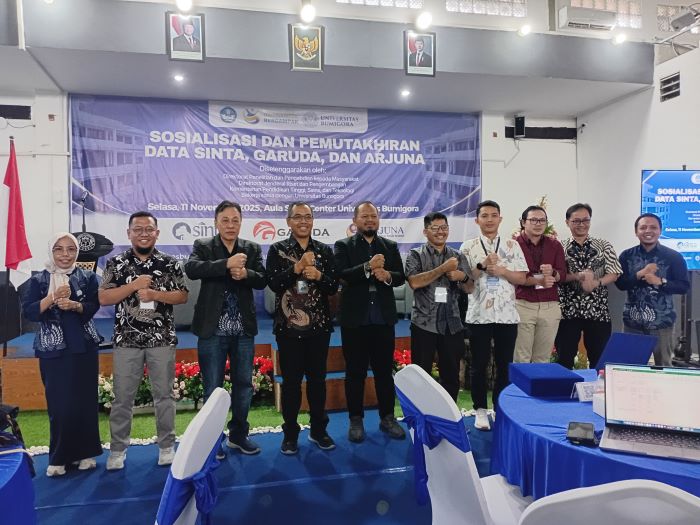 Swafoto Rektor UBG dan jajaran bersama para narasumber terkait.