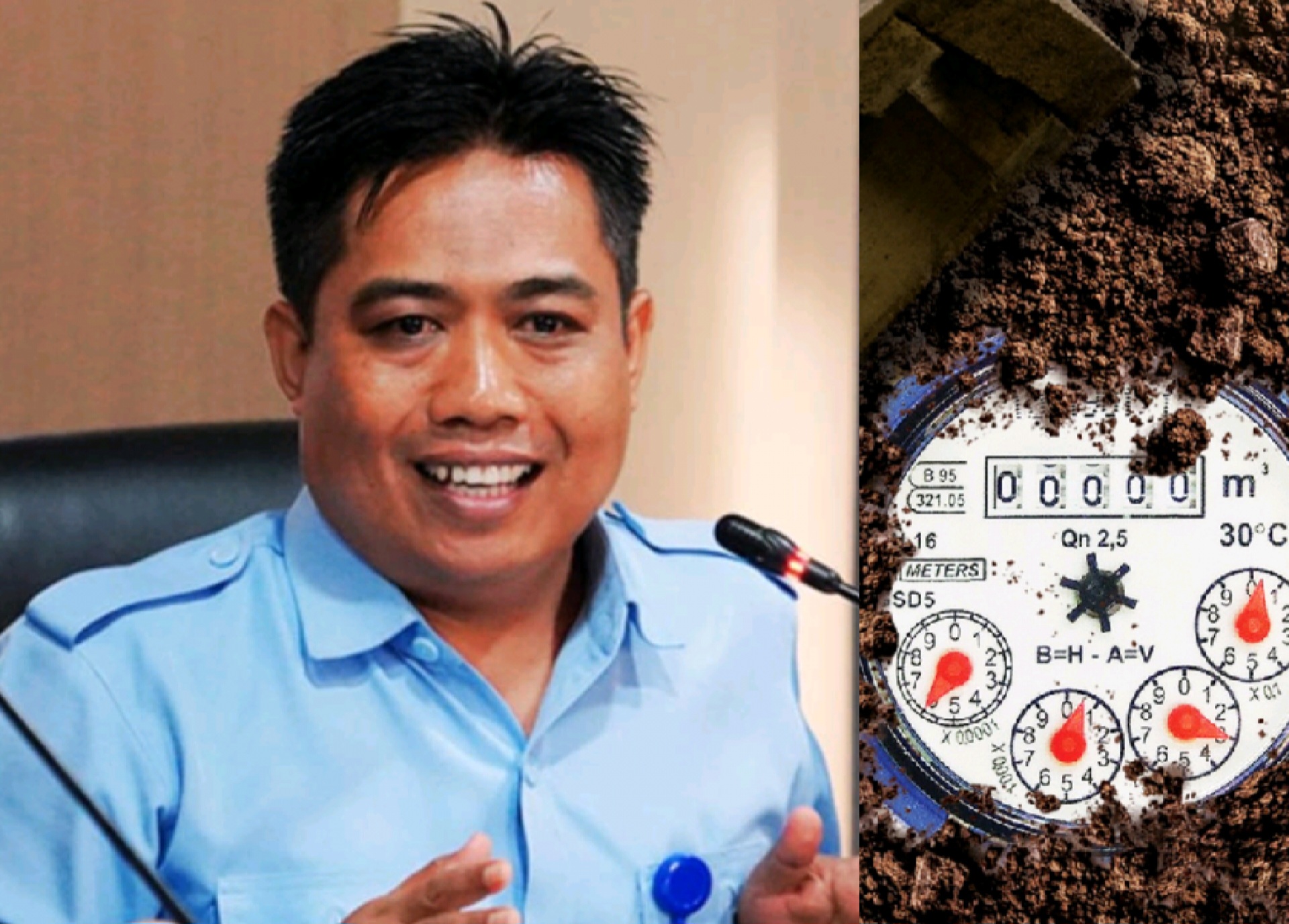 Direktur Utama PT Air Minum Giri Menang H Sudirman ingatkan pelanggan tak membiarkan meteran airnya tertimbun mencegah agar tagihan air tidak akurat.