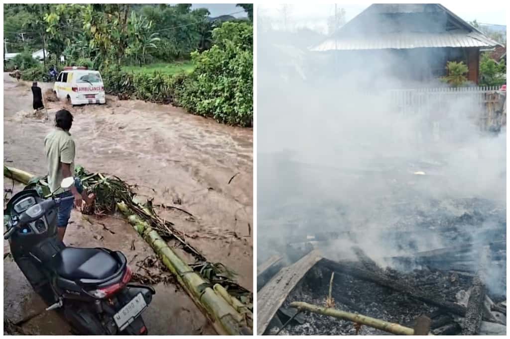 Banjir dan kebakaran rumah terjadi di Bima, Kamis (13/11).