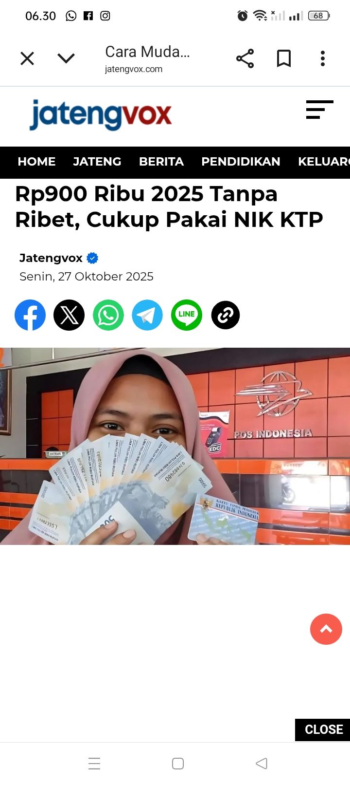 BLT Kesra Rp900 ribu cair, semua Masyarakat yang berpenghasilan rendah wajib dapat, tinggal mengeceknya melalui HP.