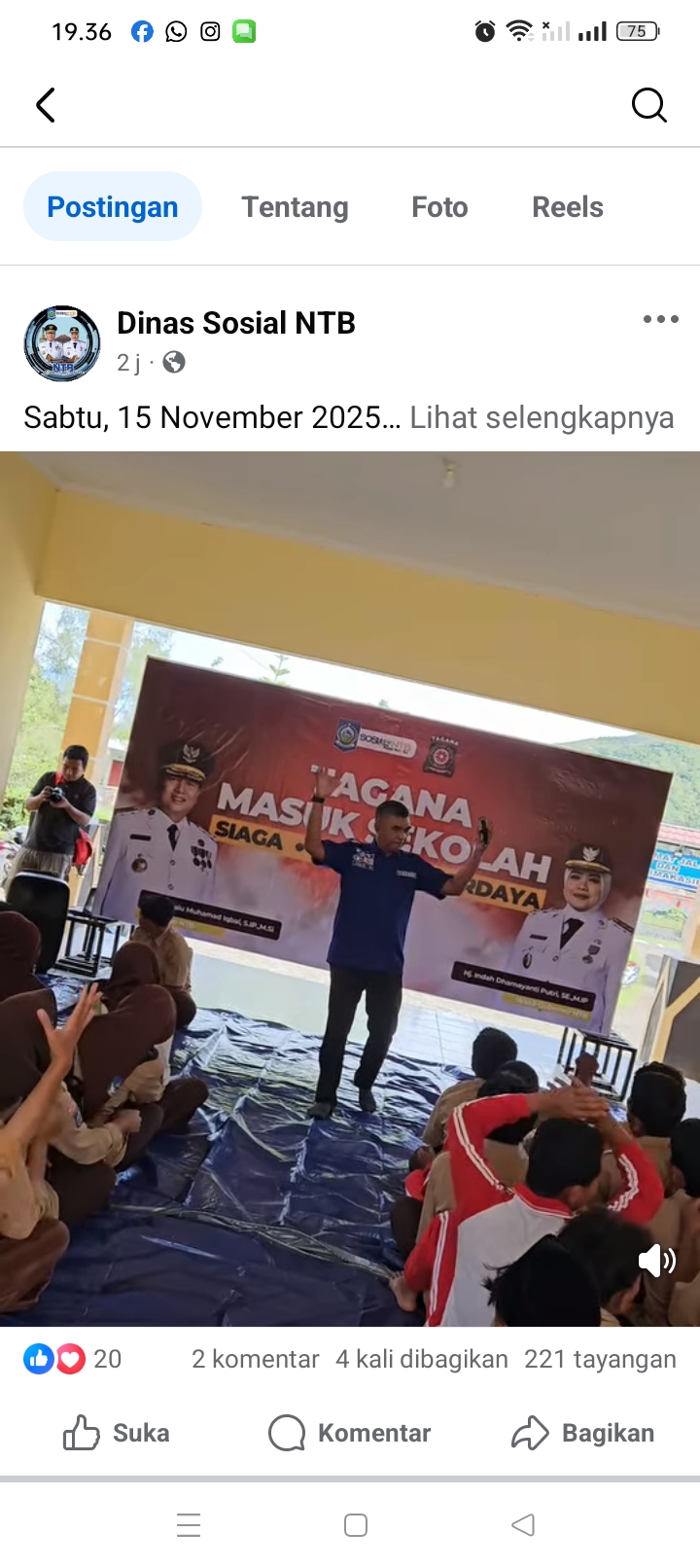 Siswa SMAN 1 Sembalun antusias mengikuti pelatihan mitigasi bencana yang digelar Dinsos NTB melalui Program Tagana Masuk Sekolah (TMS).