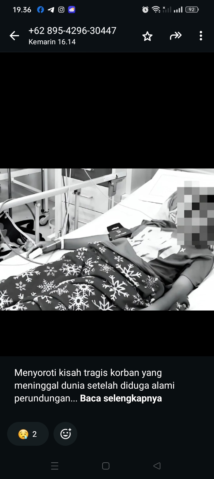Seorang siswa, MH (13) meninggal dunia setelah sempat menjalani perawatan intensif di ICU RS Fatmawati, Jakarta Selatan, kuat dugaan akibat perundungan.