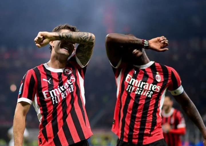 Christian Pulisic dan Rafael Leao, duet lini depan AC Milan untuk menghadapi Inter Milan.
