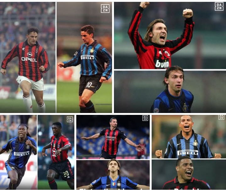 Para bintang yang pernah berseragam AC Milan dan Inter Milan.