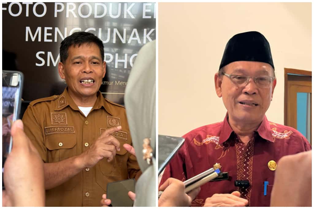 Pj Sekda NTB Lalu Mohammad Faozal (kiri) dan Plt Kepala Dinas Dikbud NTB Lalu Hamdi