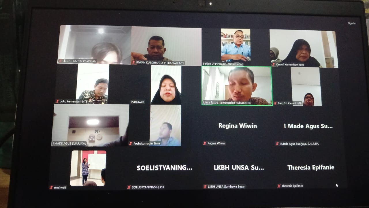 Kanwil Kemenkum NTB menggelar rapat persiapan kegiatan Paralegal Serentak III bersama organisasi pemberi bantuan hukum (PBH) pada Kamis (20/11).