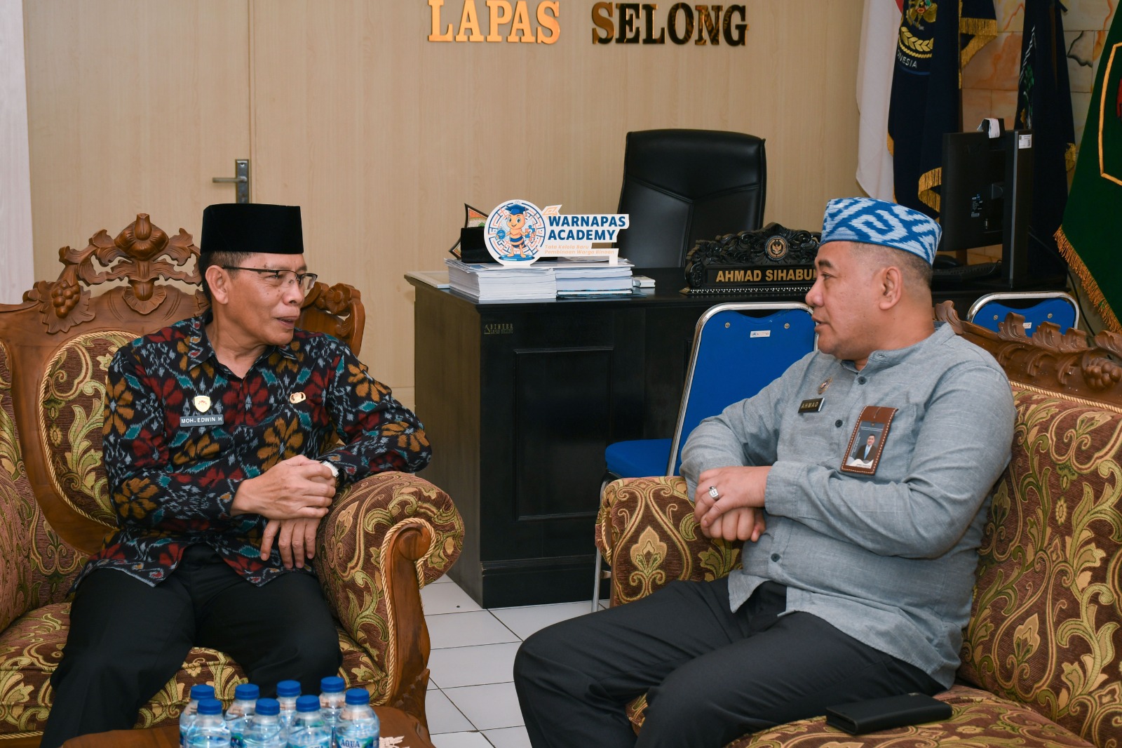 Wakil Bupati Lotim Moh. Edwin Hadiwijaya saat bertemu dengan Kepala Lapas selong