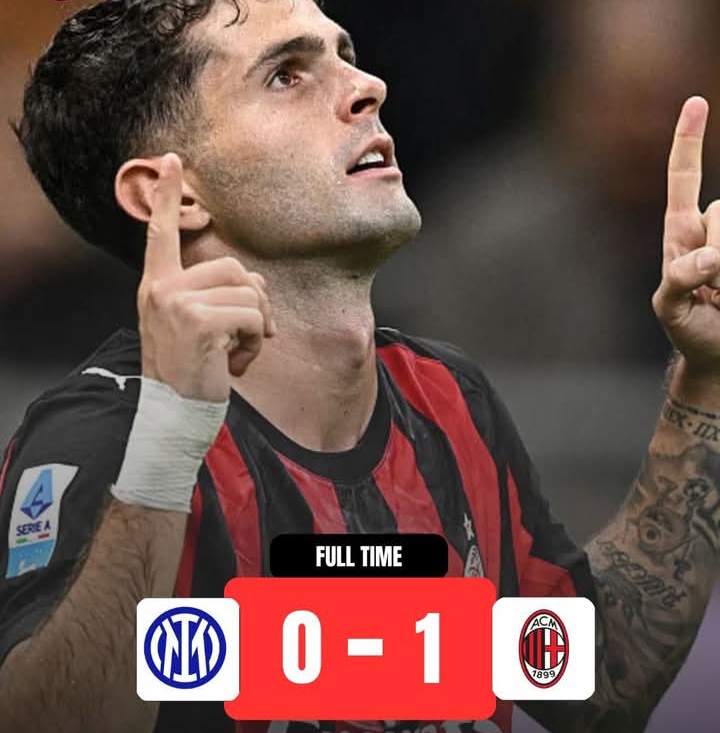 Christian Pulisic, pencetak gol kemenangan AC Milan atas Inter Milan.