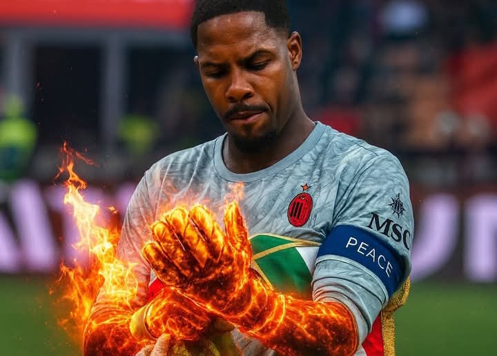 Kiper AC Milan Mike Maignan yang tampil gemilang saat menumbangkan Inter Milan.