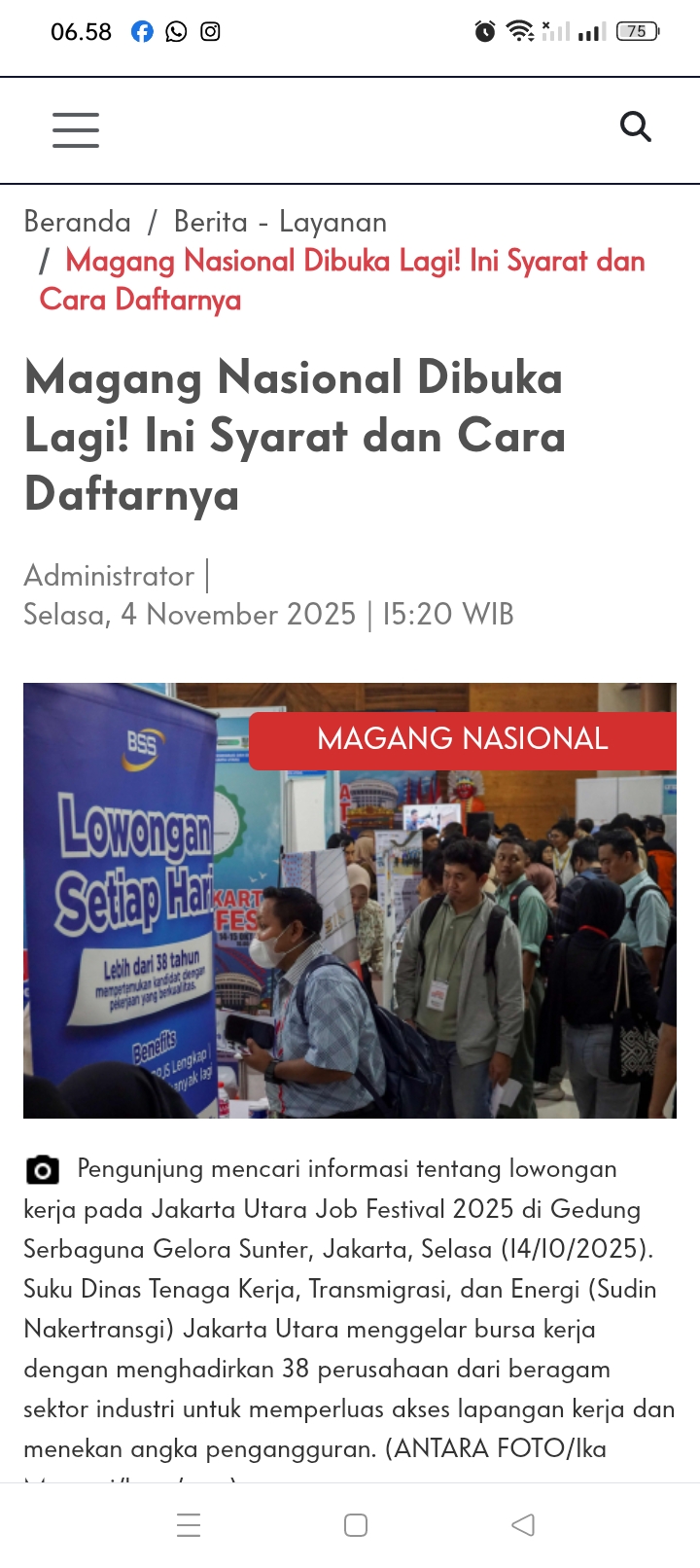Kemensetneg buka kesempatan magang bagi siswa SMK dan mahasiswa aktif untuk periode Januari hingga Maret 2026.