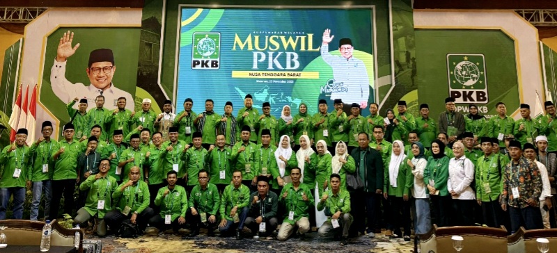Para pengurus dan kader PKB NTB dalam forum Musyawarah Wilayah (Muswil) di Hotel Lombok Raya, Minggu (23/11)