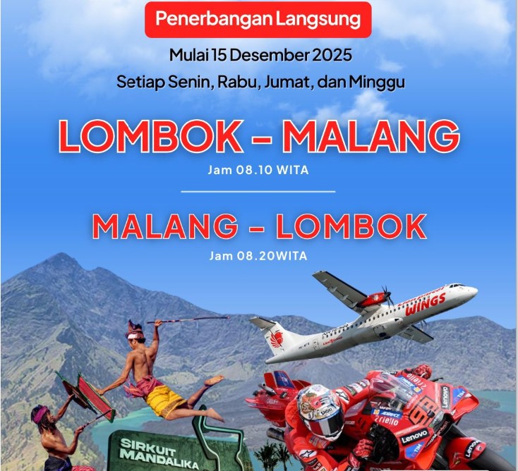 Potensial Sambungkan Double Destination Malang-Batu ke Lombok, Pangkas Waktu Tempuh ke Juanda Dua Setengah Jam