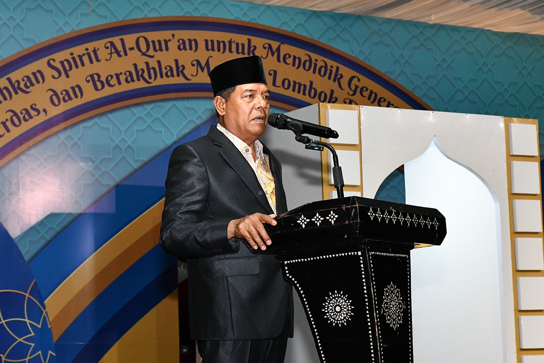 Bupati Lotim Haerul Warisin saat membuka MTQ XXXI tingkat Kabupaten Lombok Timur